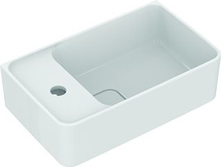 IS Handwaschbecken STRADA II,1Hl.m.Ül. Version links 450x270x170mm Weiß