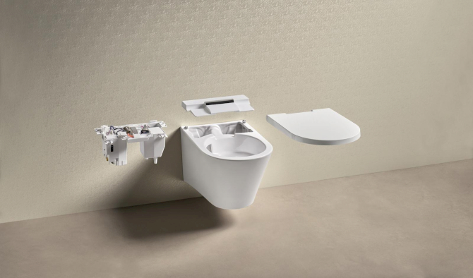 One Plus Dusch-WC komplett wandhängend f.UP-Spülkasten weiss AXENT