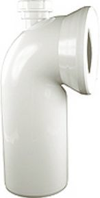 Uni-WC-Anschlussbogen 230mm 90 Grad mit Zusatzanschluss DN 50  weiss-alpin