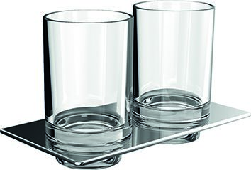Doppelglashalter art verchromt mit Kristallglas klar Emco
