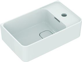 IS Handwaschbecken STRADA II,1Hl.m.Ül. Version rechts 450x270x170mm Weiß